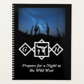 Bleaching Whit Bull Skull Silhouette Monogram foto Planner (Voorkant)