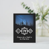 Bleaching Whit Bull Skull Silhouette Monogram foto Uitnodiging Briefkaart (Staand voorkant)