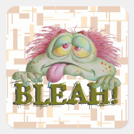 Bleah! Vierkante Sticker (Voorkant)