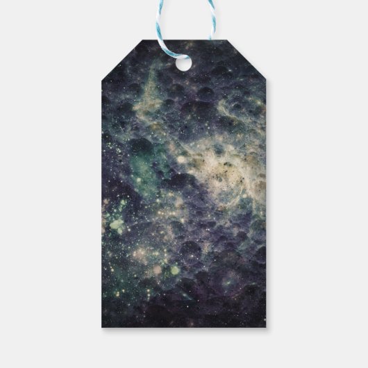 Bleak Galaxy Space Rock Birthday Party Cadeaulabel (Achterkant)