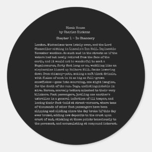 Bleak House Charles Dickens Boek Tekstlezer Ronde Sticker