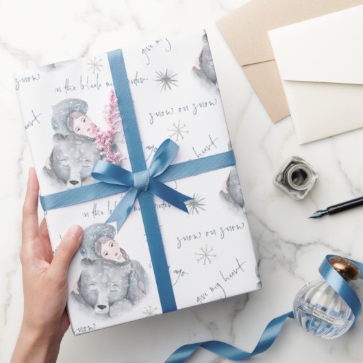 Bleak Mid Winter Beer Snow Princess Pattern Cadeaupapier (Geschenken)