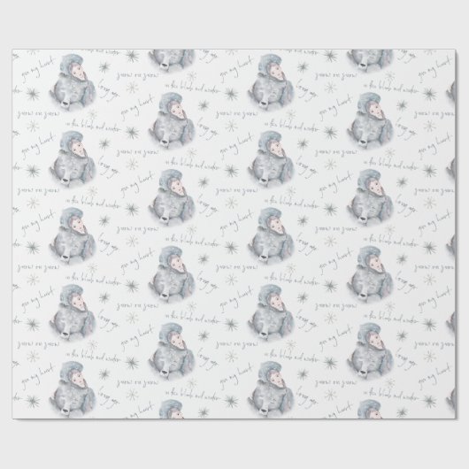 Bleak Mid Winter Beer Snow Princess Pattern Cadeaupapier (Vlak)