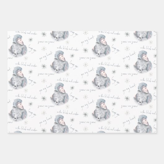 Bleak Mid Winter Beer Snow Princess Pattern Wrappi Inpakpapier Vel (Voorkant)