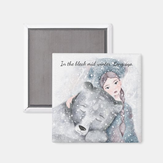 Bleak Mid Winter Beer Snow Princess Waterverf Magneet (Voorkant / Achterkant)