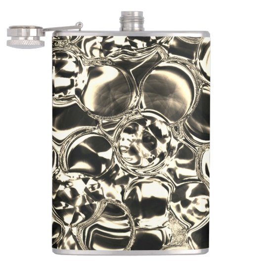 Blebs van goud of glasbellen? heupfles (Geopend)