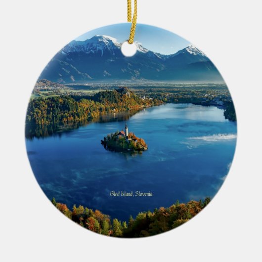 Bled Island, Slovenië, schilderachtig Keramisch Ornament (Voorkant)