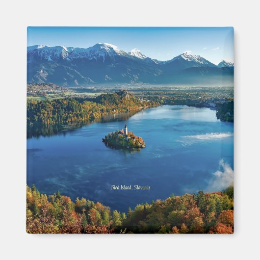 Bled Island, Slovenië, schilderachtig Magneet (Voorkant)