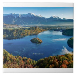 Bled Island, Slovenië, schilderachtig; Tegeltje