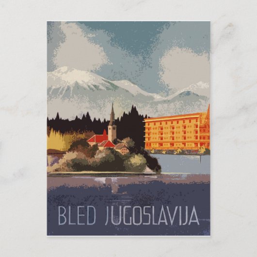 Bled, Joegoslavië, Kroatië, vintage-reizen Briefkaart (Voorkant)