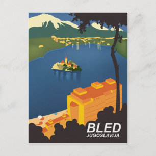 Bled, Joegoslavië, vintage reis Briefkaart