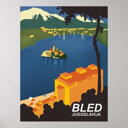 Bled, Joegoslavië, vintage reis Poster (Voorkant)