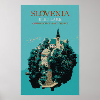 Bled Lake, Julian Alps, Slovenië Poster
