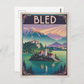 Bled Slovenia vintage Briefkaart (Voorkant / Achterkant)