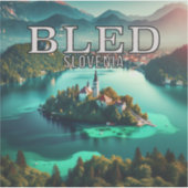 Bled Slovenië 3 inch vinyl Sticker (Voorkant)