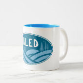 Bled Slovenië buiten Tweekleurige Koffiemok (Voorkant rechts)