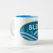 Bled Slovenië buiten Tweekleurige Koffiemok (Voorkant links)