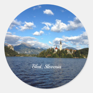 Bled, Slovenië--landschapsfoto Ronde Sticker