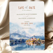 Bled Slovenië Save the Date Wedding Invitation Kaart