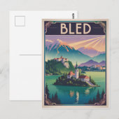 Bled Slovenië vintage Briefkaart (Voorkant / Achterkant)