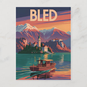 Bled Slovenië vintage Briefkaart