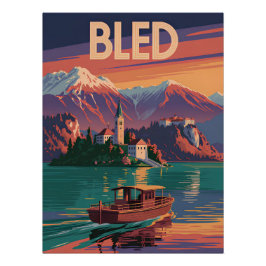 Bled Slovenië vintage Perfect Poster