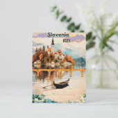 Bled Travel Briefkaart Slovenië Art, Blue Bled (Staand voorkant)