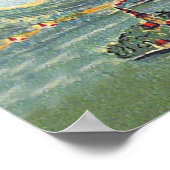 Bled, vrouw op skilift, oud reizen poster (Hoek)