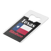 Bledase TX Creditkaart Flessenopener (Voorkant Gekanteld)