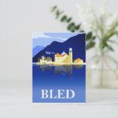 Bledmeer, waterreflecties briefkaart (Staand voorkant)