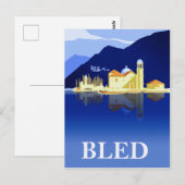 Bledmeer, waterreflecties briefkaart (Voorkant / Achterkant)