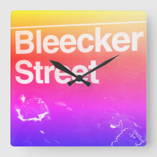 Bleecker Street, Greenwich Village, Manhattan NYC Vierkante Klok