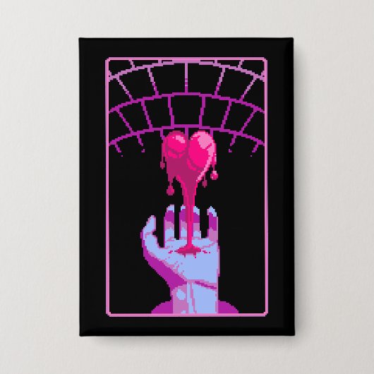 "Bleed For You" esthetische Pixel Art Button (Voorkant)