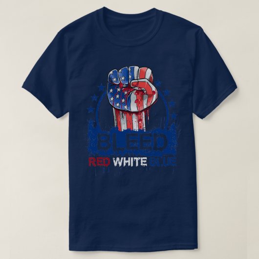 Bleed Red White Blue T-shirt (Design voorkant)