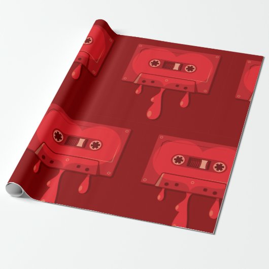 Bleeding Audio Cassette Cadeaupapier (Uitgerold)