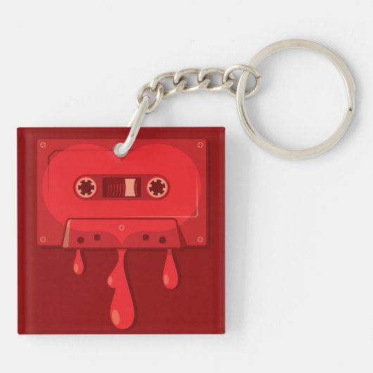 Bleeding Audio Cassette Sleutelhanger (Achterkant)