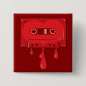 Bleeding Audio Cassette Vierkante Button 5,1 Cm (Voorkant)