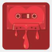 Bleeding Audio Cassette Vierkante Sticker (Voorkant)