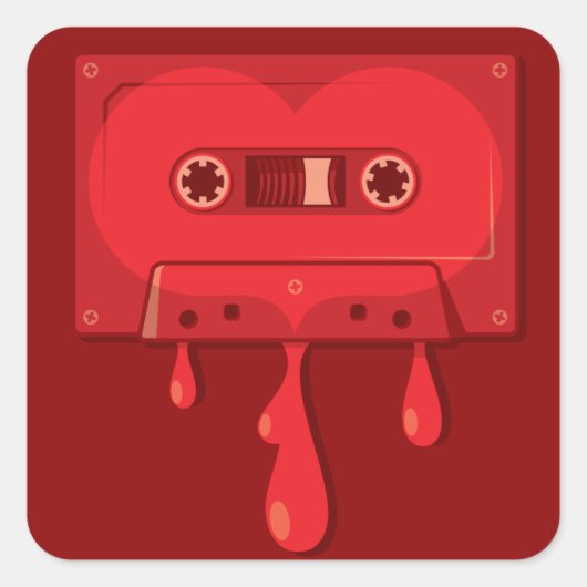 Bleeding Audio Cassette Vierkante Sticker (Voorkant)