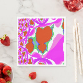 Bleeding Heart Fractal Paper Napkins Servet