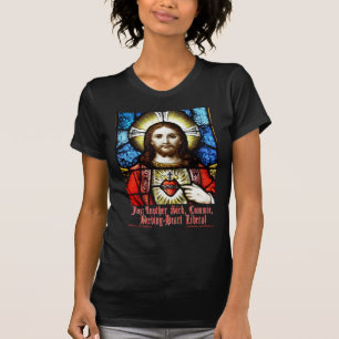 Bleeding Heart Liberal Jesus - Donkere achtergrond T-shirt