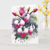 Bleeding Heart - Watercolor flowers Kaart (Gele Bloem)