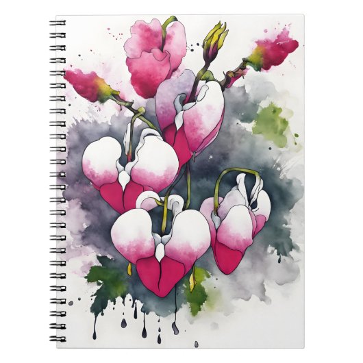 Bleeding Heart - Watercolor flowers Notitieboek (Voorkant)
