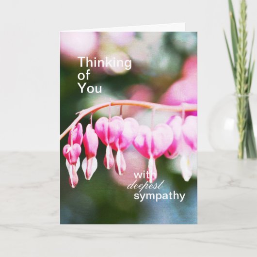 Bleeding Hearts Flowers Sympathie Card Kaart (Voorkant)