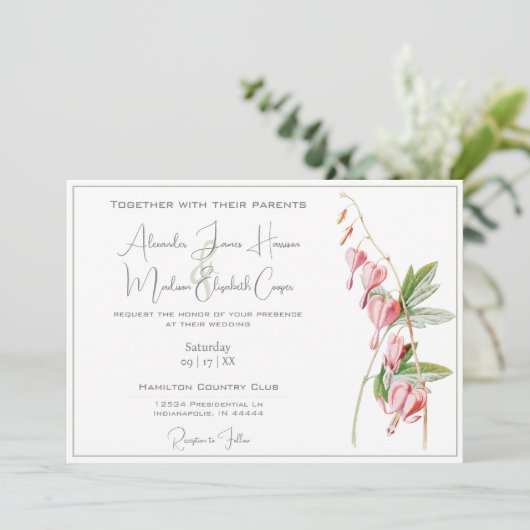 Bleeding Hearts Weddenschap Kaart (Staand voorkant)