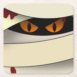 Bleeding Mummy Halloween Kartonnen Onderzetters