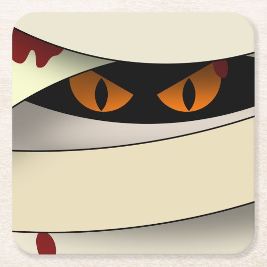 Bleeding Mummy Halloween Kartonnen Onderzetters (Voorkant)