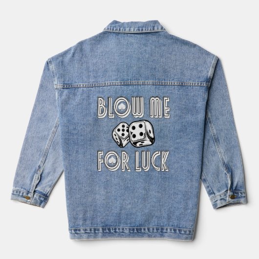 Bleef me voor lul casino dice rpg gokken poker c denim jacket (Achterkant)