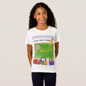 BLEEGRAPHICS: Hallo, eerste klas! T-shirt (Voorkant volledig)