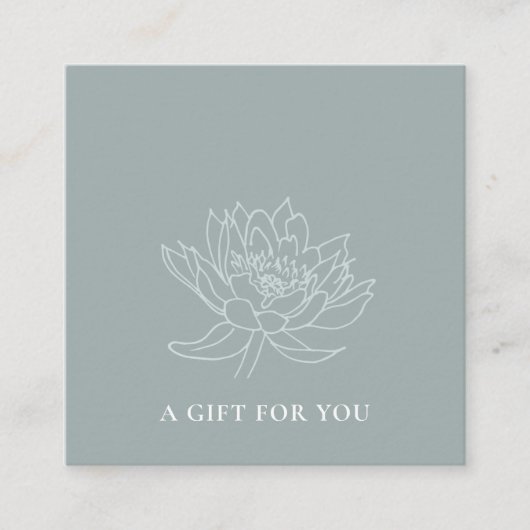 BLEEK AQUA BLUE GOLD LOTUS FLORAL GIFT CERTIFICAAT (Voorkant)